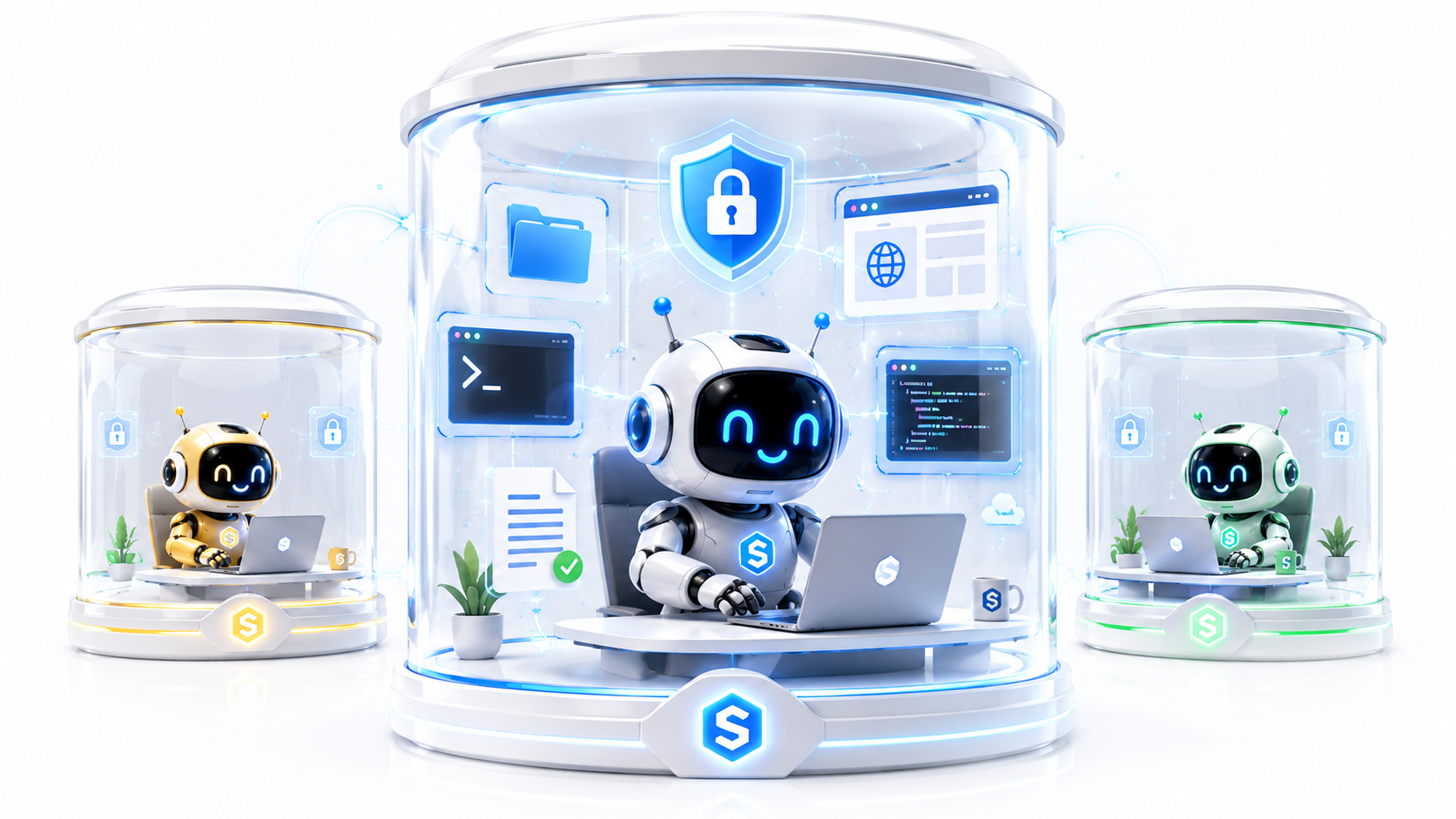 Each agent in its own secured sandbox PC